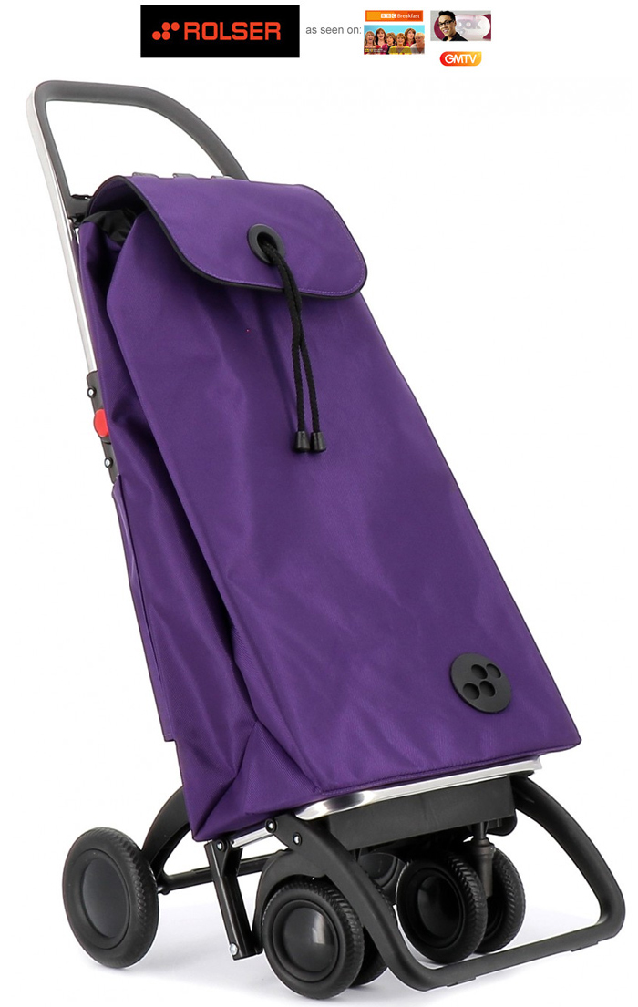 Rolser Pack Tour Original Purple Swivelling Front Wheels Shopping Trolley